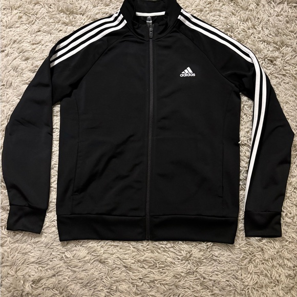 Adidas Black Jacket with White Logo Stripes Size L - Picture 8 of 15